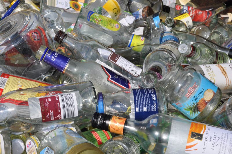 Glass Bottles for Recycling Editorial Stock Image Image of household