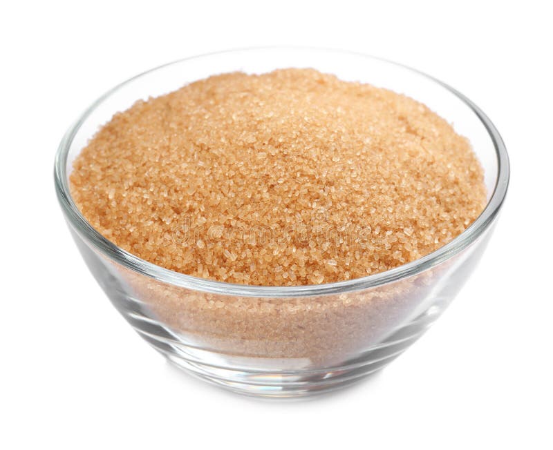 Glass Bowl with Brown Sugar Isolated on White Stock Photo Image of