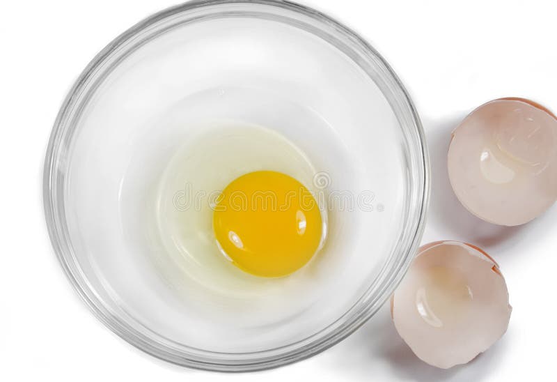 Glass bowl of egg yolk