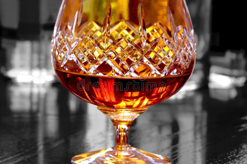 Glass of brandy selective color