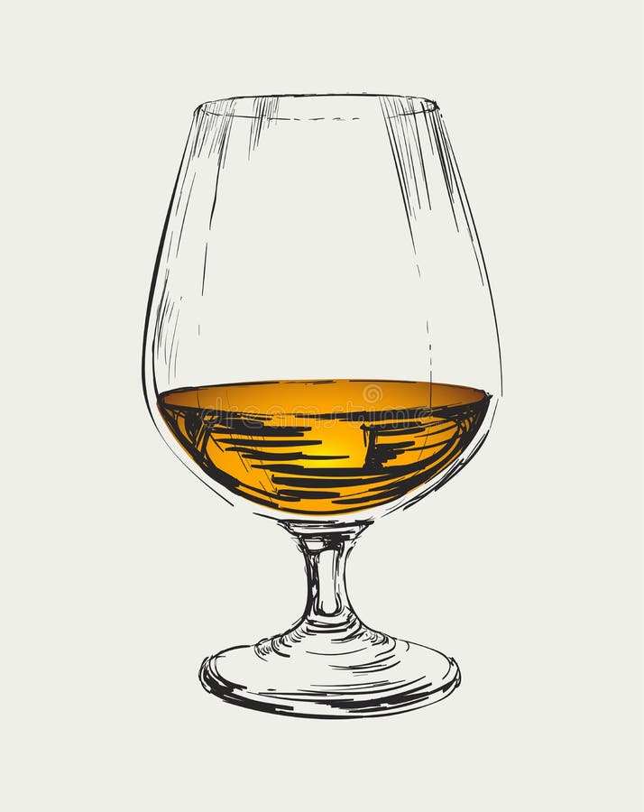 Brandy Vector Illustration, Beverage Solid Style Icon Stock Vector
