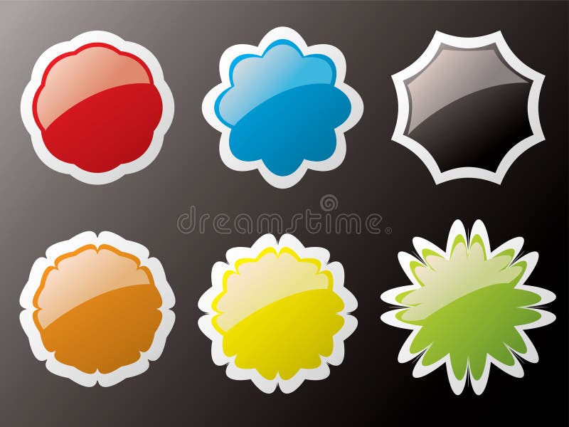 Glass buttons outlined royalty free illustration