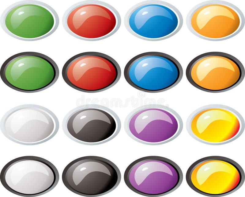 Glass buttons rim oval royalty free illustration