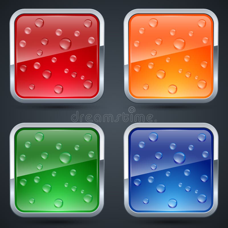 Glass buttons vector set