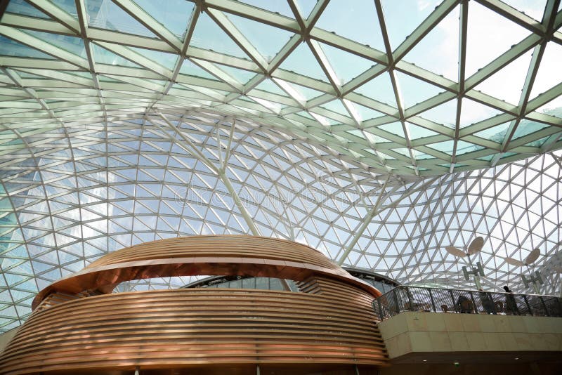 Glass ceiling in office building
