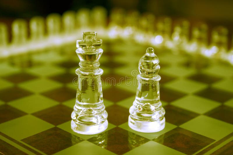 Glass chess pieces