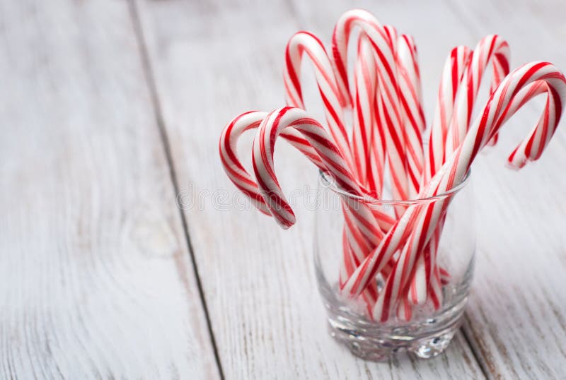 Glass with christmas candy canes