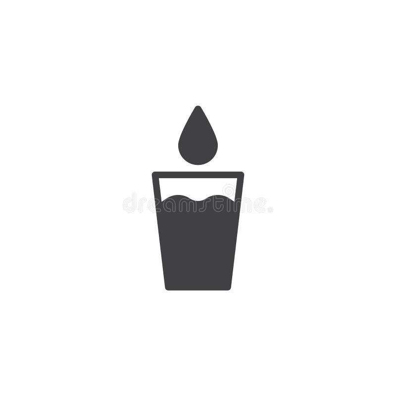 Glass of clean water with drop falling vector icon