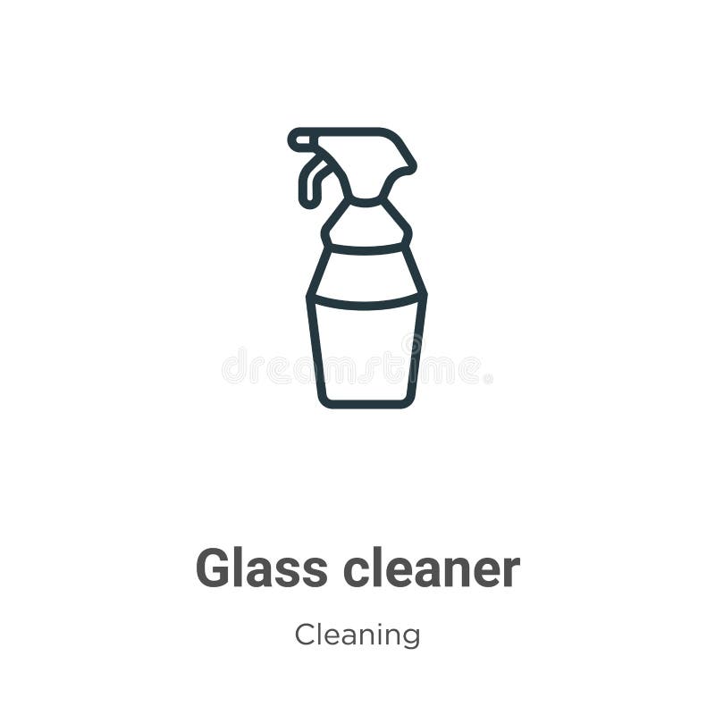 Glass Cleaning Outline Vector Icon. Thin Line Black Glass Cleaning Icon