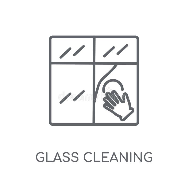 Glass cleaning linear icon. Modern outline Glass cleaning logo c stock illustration