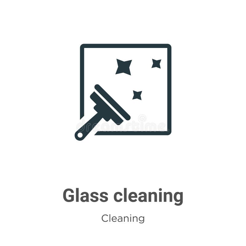 Glass Cleaning Vector Icon on White Background. Flat Vector Glass