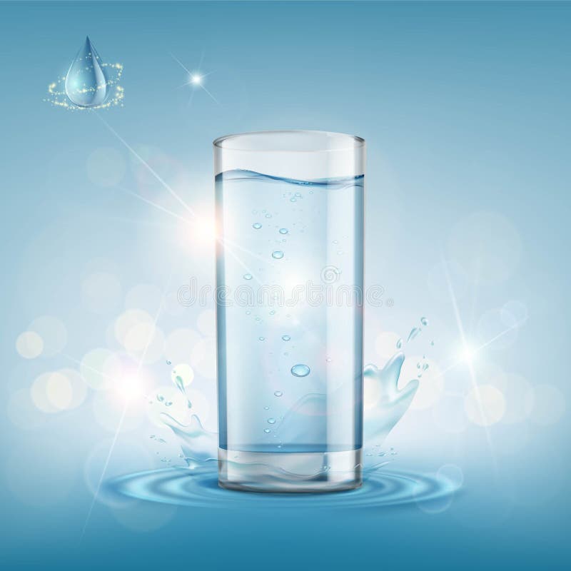 Glass with clear water. stock illustration Glass with clear water. stock illustration
