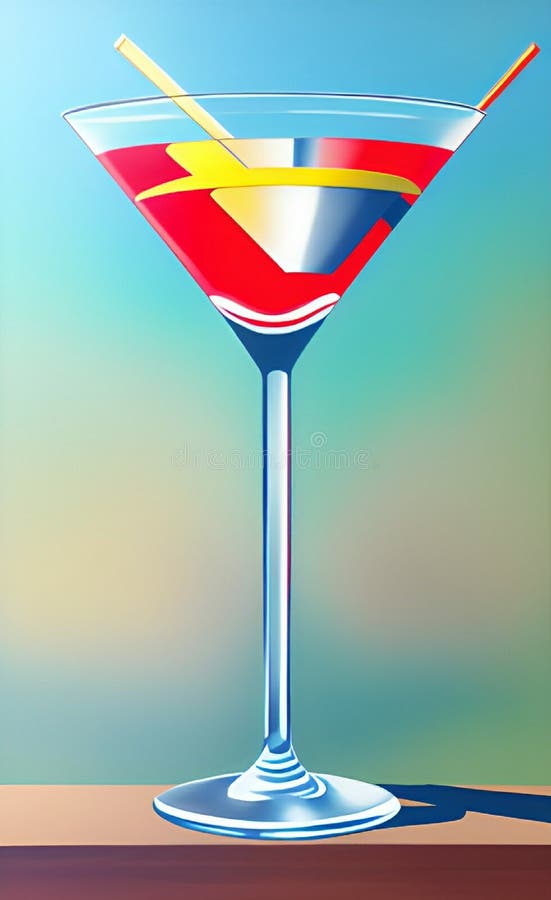 Glass with Cocktail AI Generated Stock Illustration Illustration of