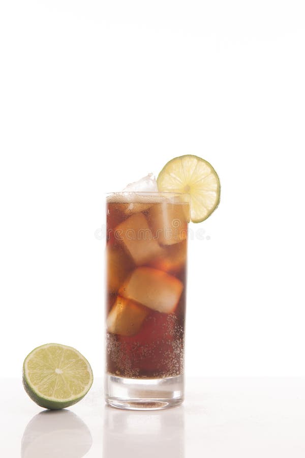 Glass of Coke with a Slice of Lemon Stock Photo - Image of white, coke ...