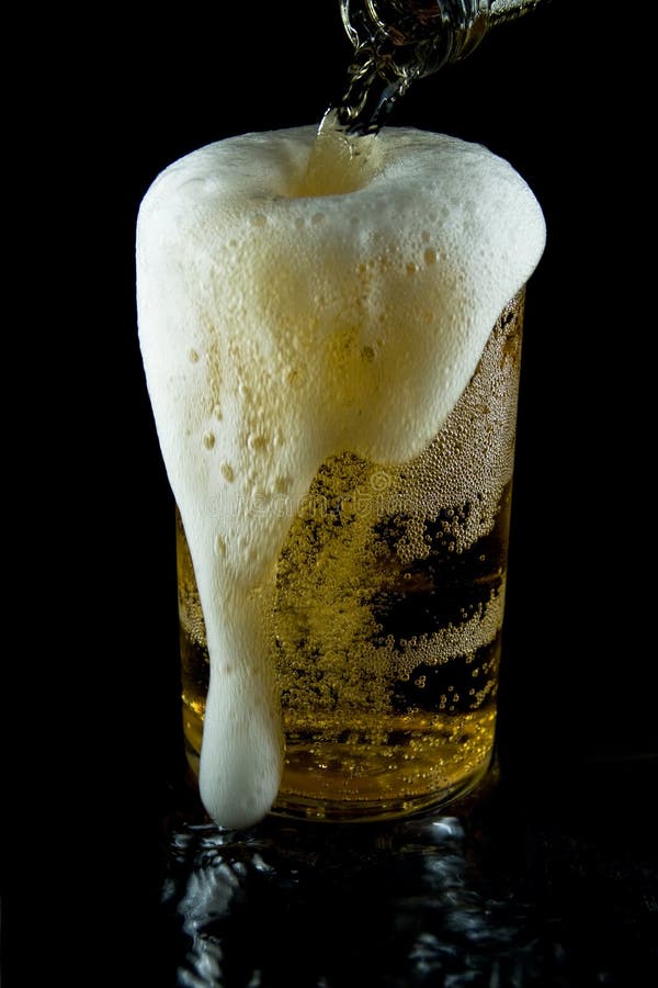 A glass of cold beer