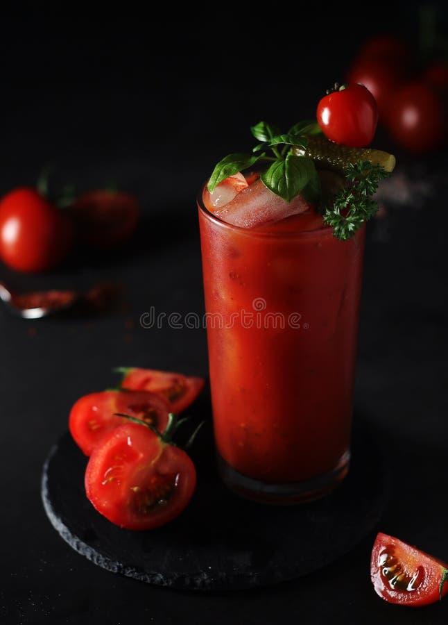 A Glass with Cold Bloody Mary Cocktail Stock Image Image of spicy