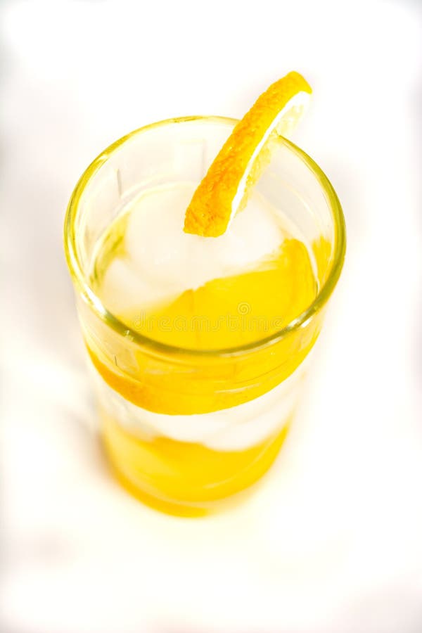 Glass of Cold Water with Slices of Ice and Lemon Stock Photo Image of