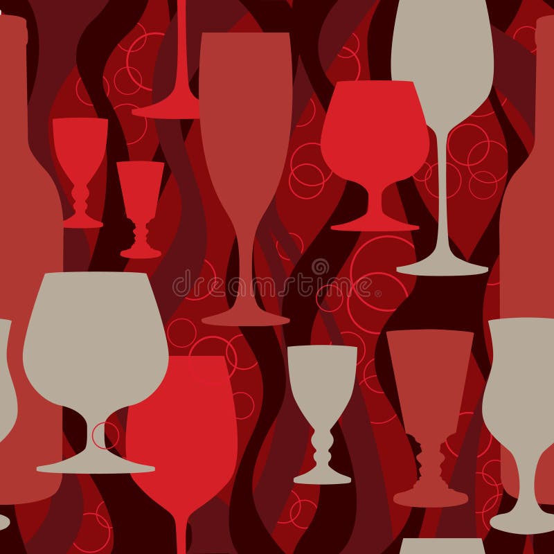 Glass collection. Party texture illustration.