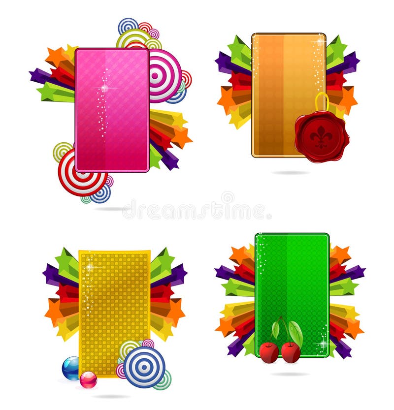 Glass colored creative cards set