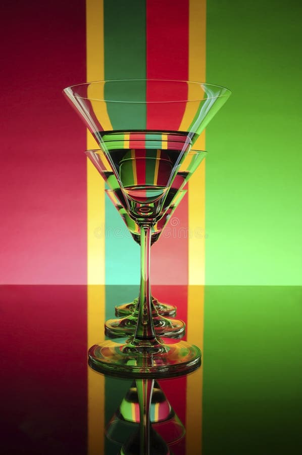 Glass on a colors background (Red ,Green ,Yellow)