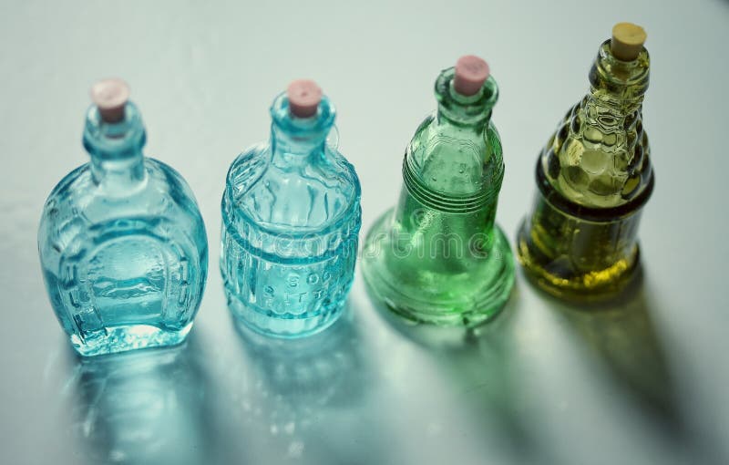 Glass colourful bottles - Still life