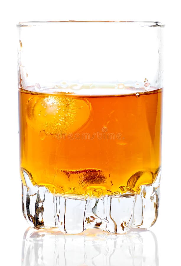 Glass Containing Rum, Whisky or Any Other Golden L Stock Photo Image