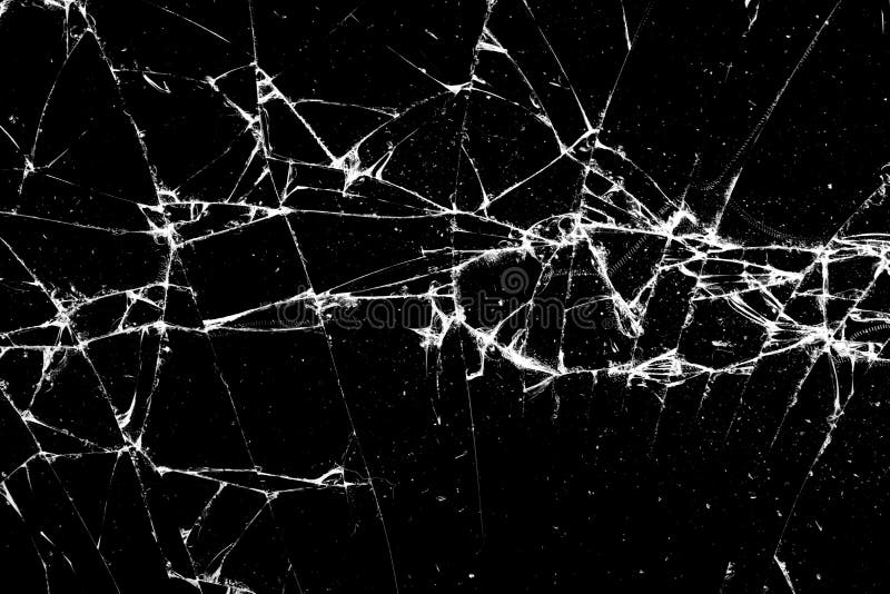 Glass in Cracks on a Black Background. Template for Design Stock Image -  Image of isolated, glass: 184759237