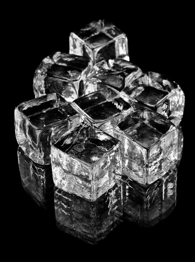 Glass cubes on black