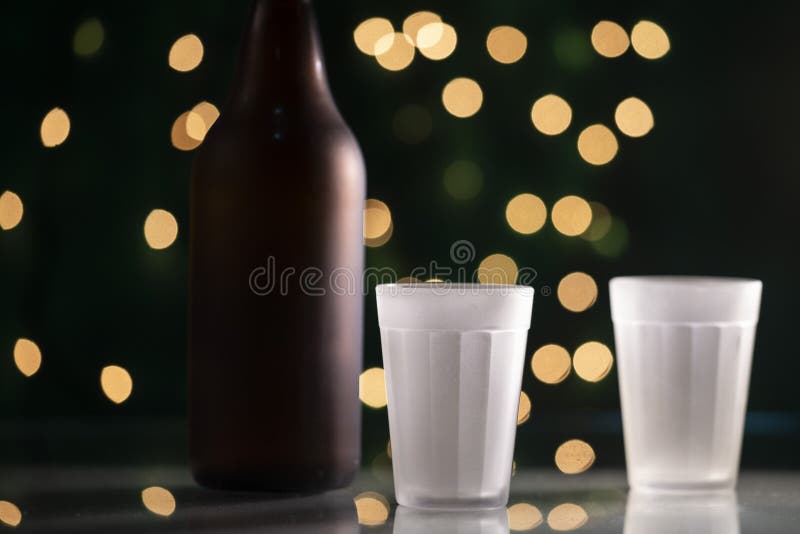 Glass Cup and a Beer Bottle Stock Photo Image of glass, beer 126833696