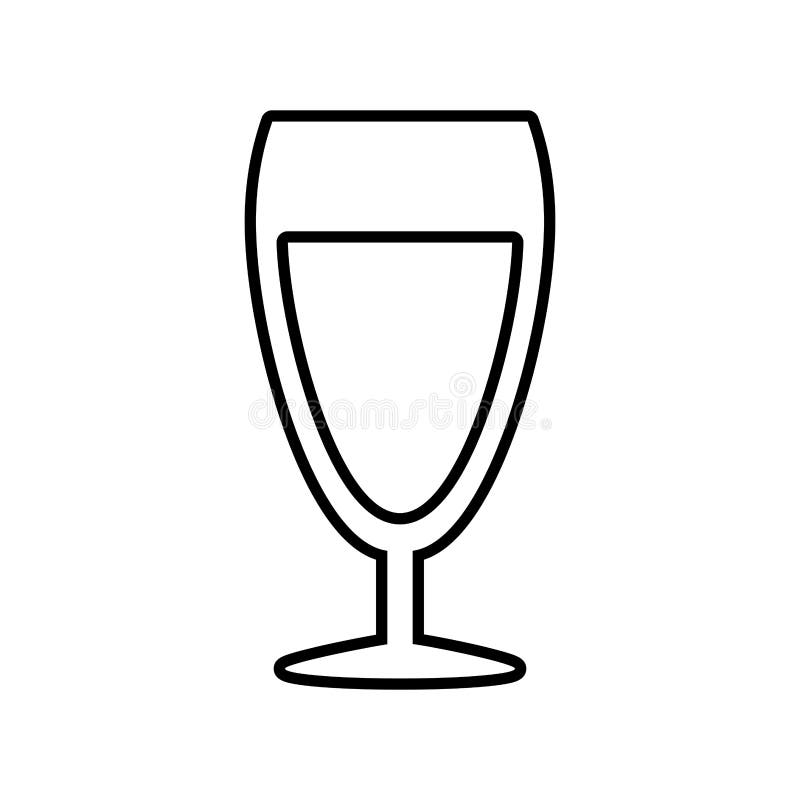 Glass Cup Champagne Drink Celebration Outline Stock Illustration