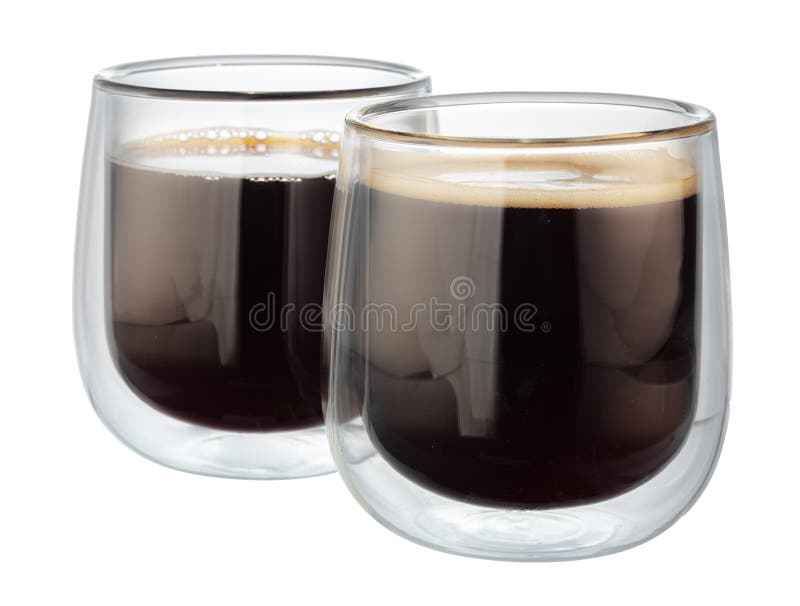 Glass Cup of Espresso Coffee Isolated on White Stock Image Image of