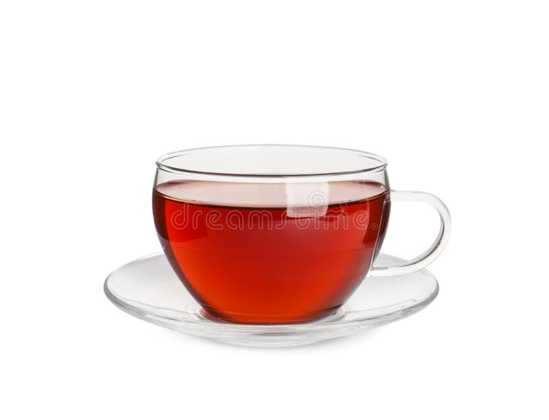 Glass Cup of Freshly Brewed Tea on White Stock Photo Image of black