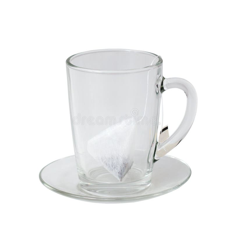 553 Glass Cup Saucer Tea Bag White Background Stock Photos Free