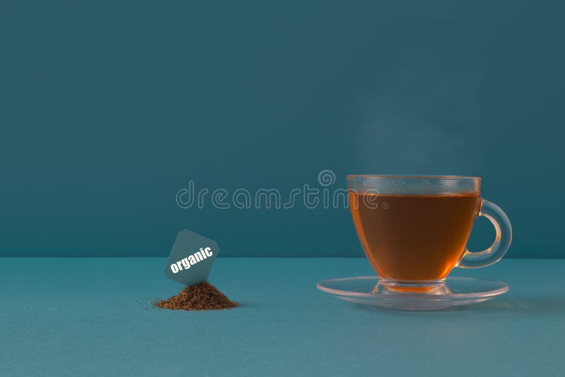 Glass Cup of Tea with Steeping Tea Bag Stock Image Image of turquoise