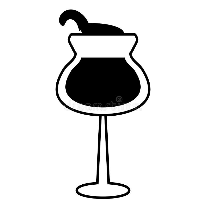 Glass Cup Wine Drink Design Outline Stock Vector Illustration of