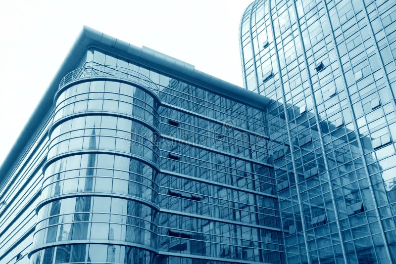 Glass curtain wall of modern office building and reflection. Glass curtain wall of modern office building and reflection