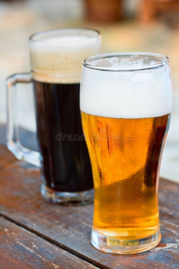 Dark and light beer stock photo. Image of light, fresh 22903730