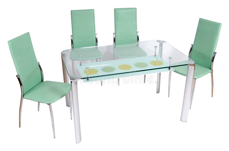 Glass Dining Table and Chairs Stock Photo Image of isolated, steel