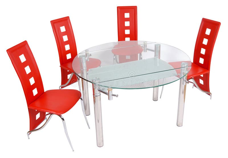 Glass Dining Table and Chairs Stock Photo Image of fruit, design