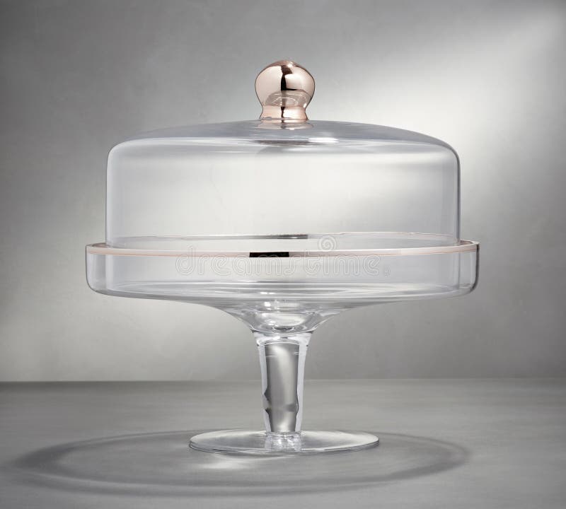 Glass Domed Cake Plate , Glass Domed Cake Plate , Stock Photo Image