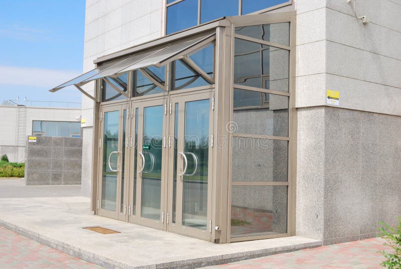 Glass doors stock photo