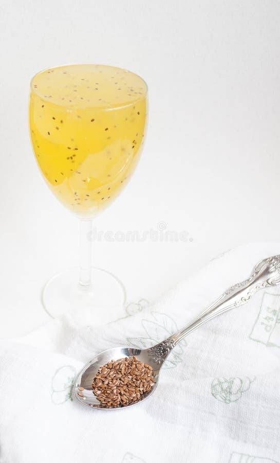 A Glass of Drink of Their Flax Seeds Stock Photo Image of nutrient