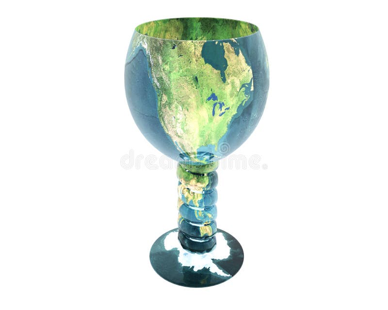 Glass with earth texture creative background
