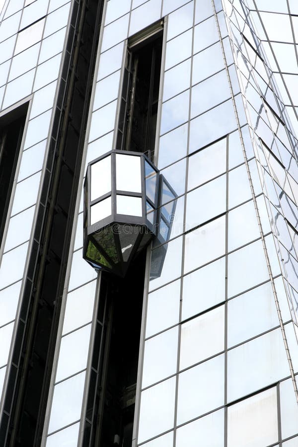 Glass Elevator at the Exterior Stock Image Image of automatically