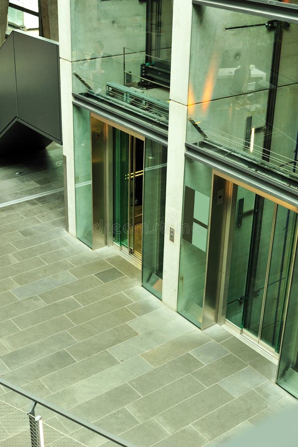 Glass Elevator in Frankfurt Airport Stock Image Image of corporate
