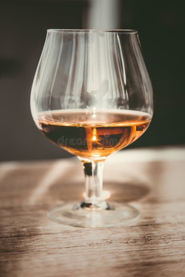 A Glass of Elite Cognac on the Bar Stock Image Image of bourbon