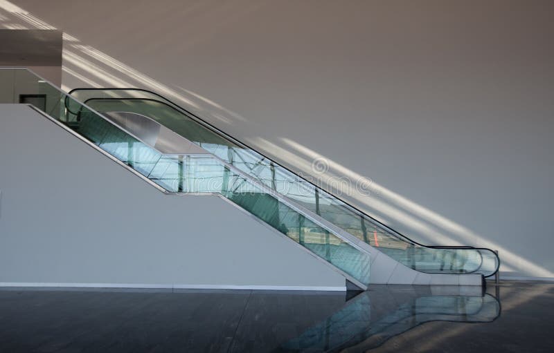 Glass way escalator stock image. Image of life, corporation 1225565