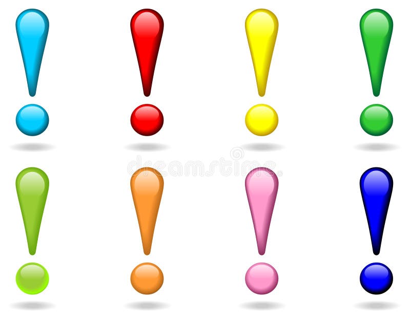 Glass exclamation mark vector stock illustration