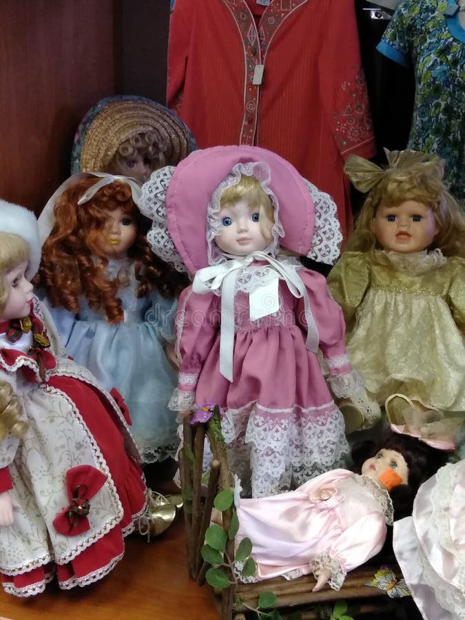 Glass Face Dolls in a Variety Stock Photo Image of collection, glass