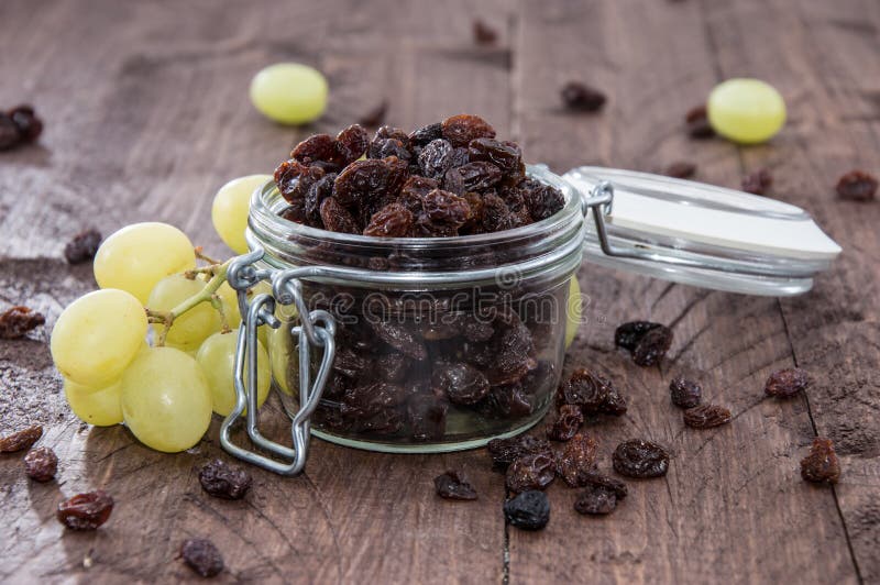 Glass Filled with Raisins (and Grapes) Stock Photo Image of grapes